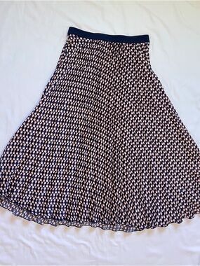 Max Studio Navy Skirt with Pink Teardrop Print